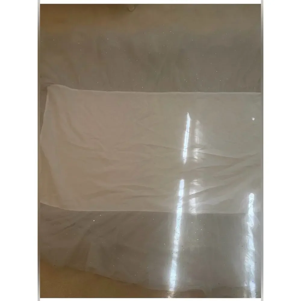 Pottery Barn crib skirt in white shimmer tulle sequin